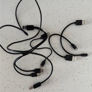 Black USB Charging Cables